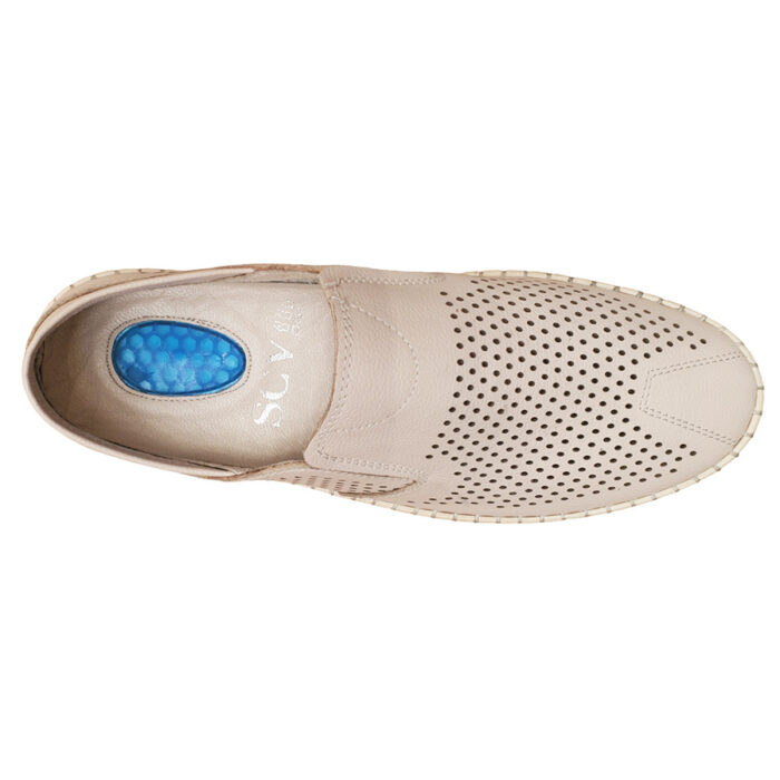 Pantofi din piele naturala perforata crem marimi intre 40 si 44 - imagine 5