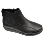 Ghete dama late cu fermoar si elastic din piele naturala negre intre 36 si 40 - imagine 2