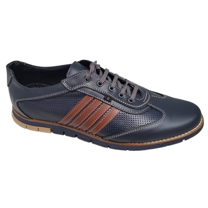 Pantofi sport barbatesti din piele naturala bleumarin marimi intre 39 si 44 - imagine 2