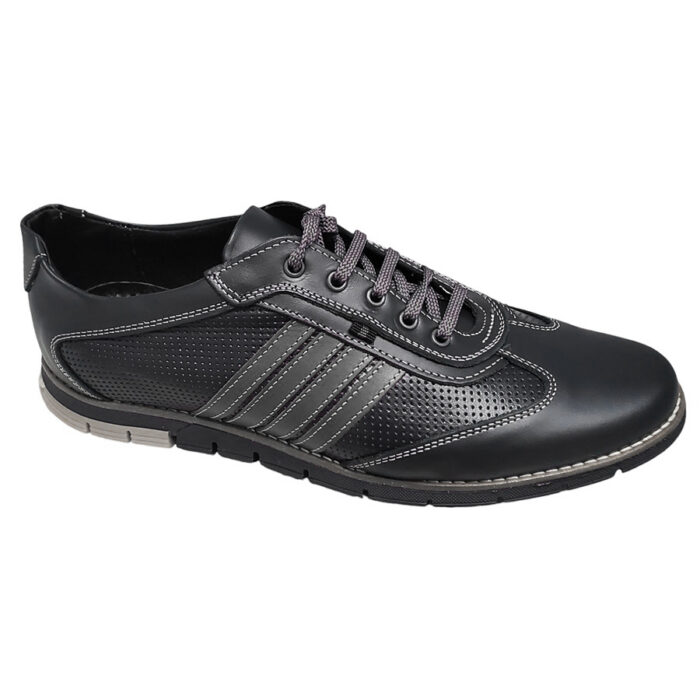 Pantofi sport barbatesti din piele naturala negri marimi intre 39 si 44 - imagine 5
