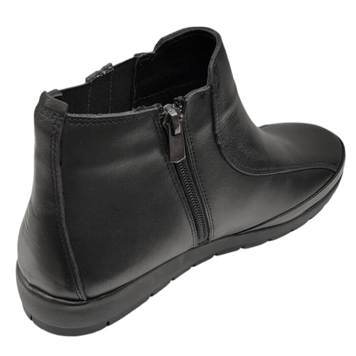 Ghete dama late cu fermoar si elastic din piele naturala negre intre 36 si 40 - imagine 3