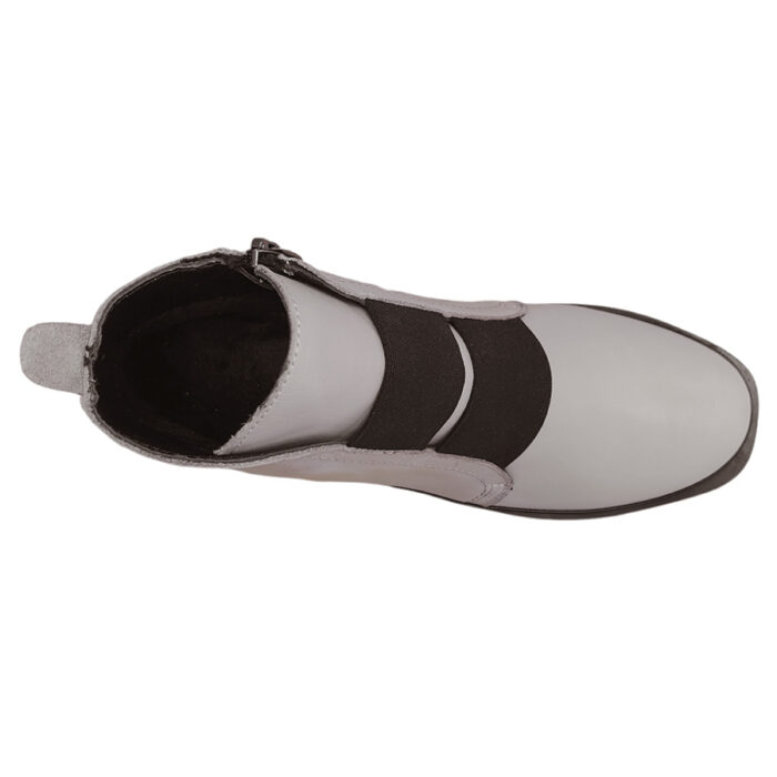 Ghete dama crem din piele naturala cu elastic si fermoar intre 36 si 41 - imagine 4
