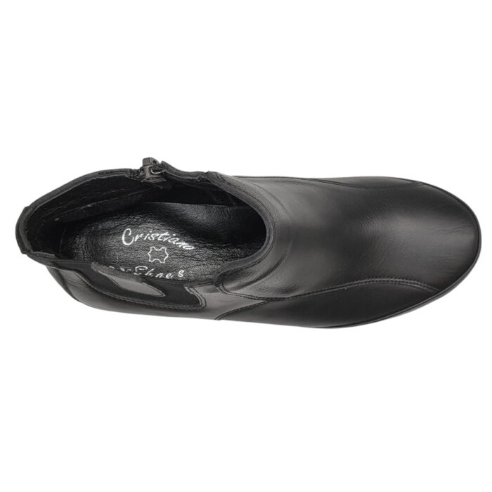 Ghete dama late cu fermoar si elastic din piele naturala negre intre 36 si 40 - imagine 5