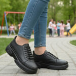 Pantofi dama din piele naturala negri cu siret Dogati intre 36 si 40