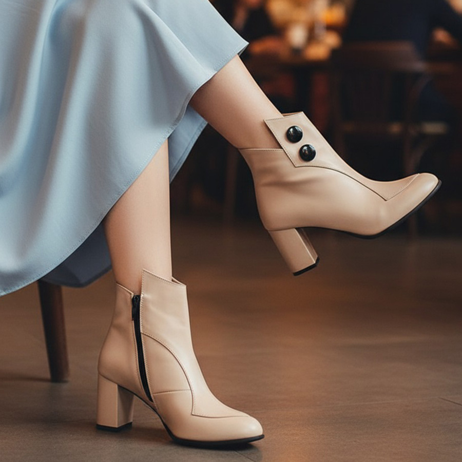 botine-dama-scurte-vatuite-din-piele-naturala-bej-intre-36-si-40 Botine dama scurte vatuite din piele naturala bej intre 35 si 40 - imagine 1