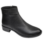 ULTIMA PERECHE Botine dama scurte elegante Dogati din piele naturala negre imblanite marimea 36