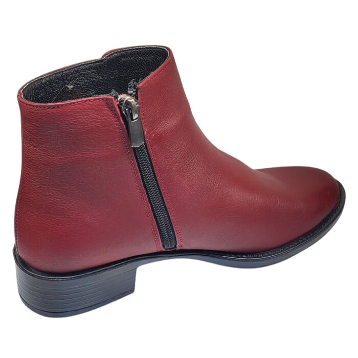 ULTIMA PERECHE Botine dama scurte elegante Dogati din piele naturala bordo imblanite marimea 38 - imagine 2