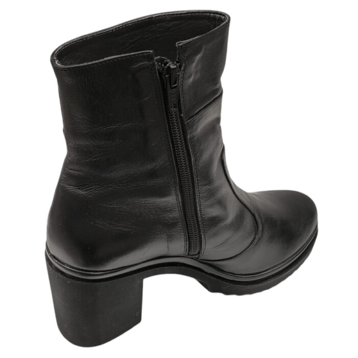 Botine elegante dama din piele naturala negre vatuite cu toc masiv intre 36 si 40 - imagine 2