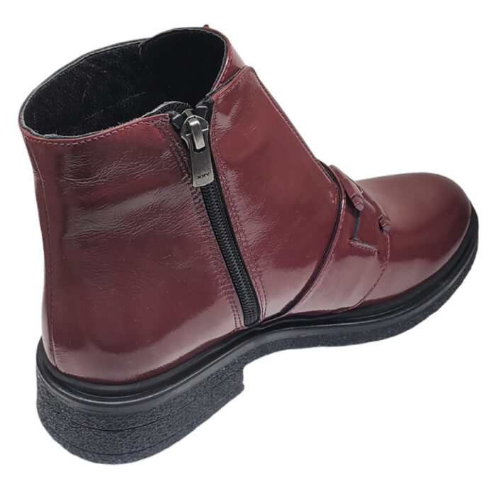 Ghete dama Dogati bordo lacuite din piele naturala cu fermoar si elastic intre 36 si 40 - imagine 3