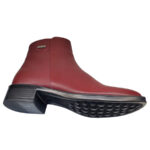 ULTIMA PERECHE Botine dama scurte elegante Dogati din piele naturala bordo imblanite marimea 38 - imagine 3