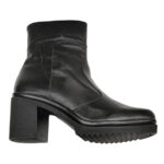 Botine elegante dama din piele naturala negre vatuite cu toc masiv intre 36 si 40 - imagine 3