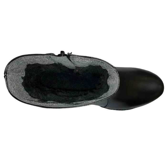 Cizme scurte dama din piele naturala negre imblanite cu toc masiv intre 36 si 40 - imagine 5