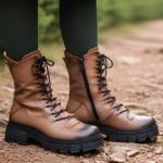 Bocanci maro Dogati dama inalti din piele naturala imbalniti intre 36 si 40