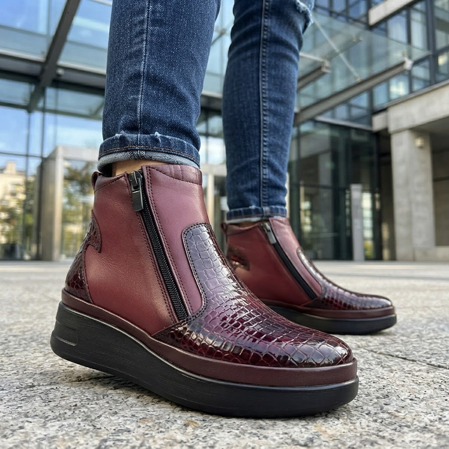 ghete-usoare-dama-ortopedice-din-piele-naturala-croco-bordo-cu-doua-fermoare-intre-35-si-40 Ghete usoare dama ortopedice din piele naturala croco bordo cu doua fermoare intre 35 si 40 - imagine 1