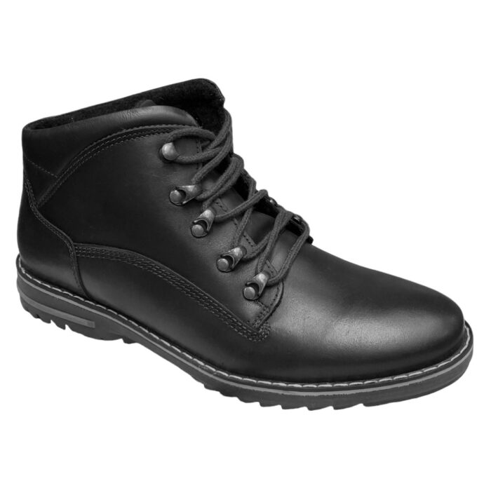 Ghete cu siret din piele naturala imblanite negre marimi intre 40 si 45 - imagine 2