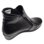 Botine dama cu doua fermoare din piele naturala negre vatuite intre 35 si 40 - imagine 3