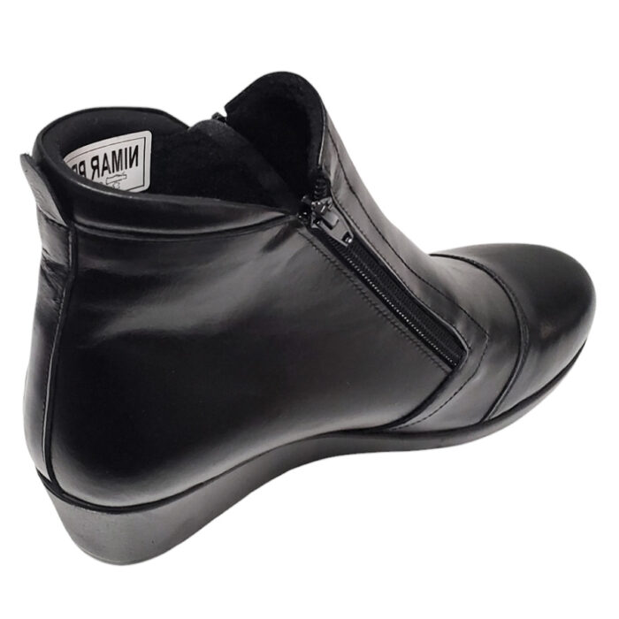 Botine dama cu doua fermoare din piele naturala negre vatuite intre 35 si 40 - imagine 3