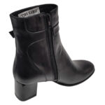 Botine vatuite dama cu toc aplicat din piele naturala negre intre 35 si 40 - imagine 3