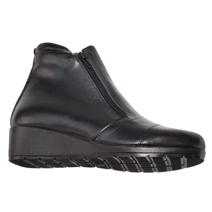 Botine dama cu doua fermoare din piele naturala negre vatuite intre 35 si 40 - imagine 4