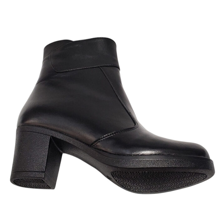 Botine dama elegante din piele naturala negre vatuite cu toc masiv intre 36 si 41 - imagine 4