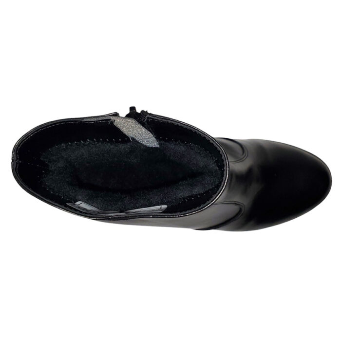Botine dama elegante din piele naturala negre vatuite cu toc masiv intre 36 si 41 - imagine 5