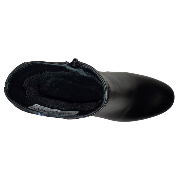Botine vatuite dama cu toc aplicat din piele naturala negre intre 35 si 40 - imagine 5