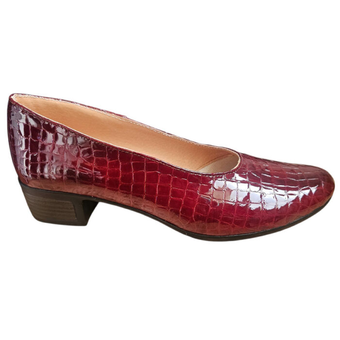 Pantofi dama visinii cu toc mic din piele naturala croco intre 35 si 41 - imagine 2