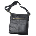 Geanta barbateasca neagra din piele naturala - imagine 2