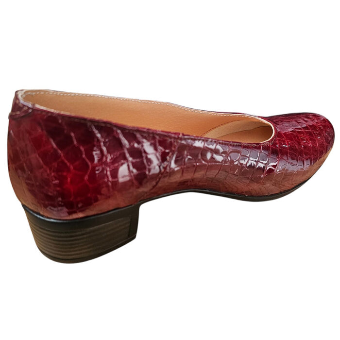 Pantofi dama visinii cu toc mic din piele naturala croco intre 35 si 41 - imagine 3