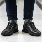 Pantofi sport SCV barbati din piele naturala negri intre 40 si 44 - imagine 3