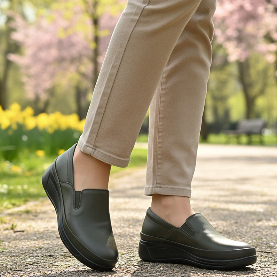 pantofi-dama-ortopedici-din-piele-naturala-kaki-bioflex-intre-36-si-40 Pantofi dama ortopedici din piele naturala kaki BioFlex intre 36 si 40 - imagine 1