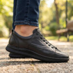 Pantofi sport SCV barbati din piele naturala negri intre 40 si 44