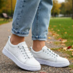 Pantofi dama sport SCV din piele naturala albi intre 36 si 40