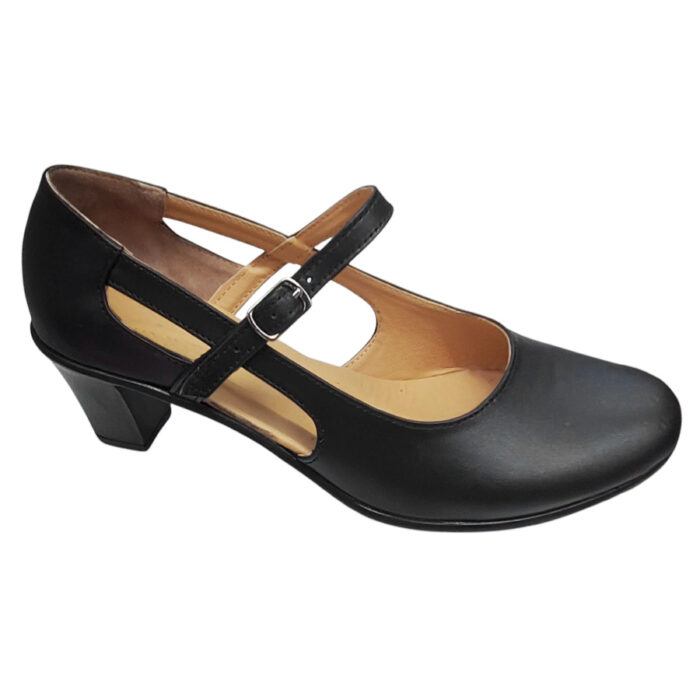 Sandale dama cu toc gros din piele naturala negre intre 35 si 40 - imagine 2