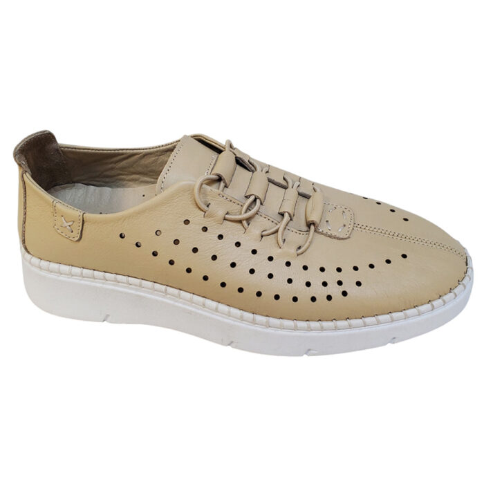 Pantofi dama lati bej de primavara-vara din piele naturala perforata intre 36 si 40 - imagine 2