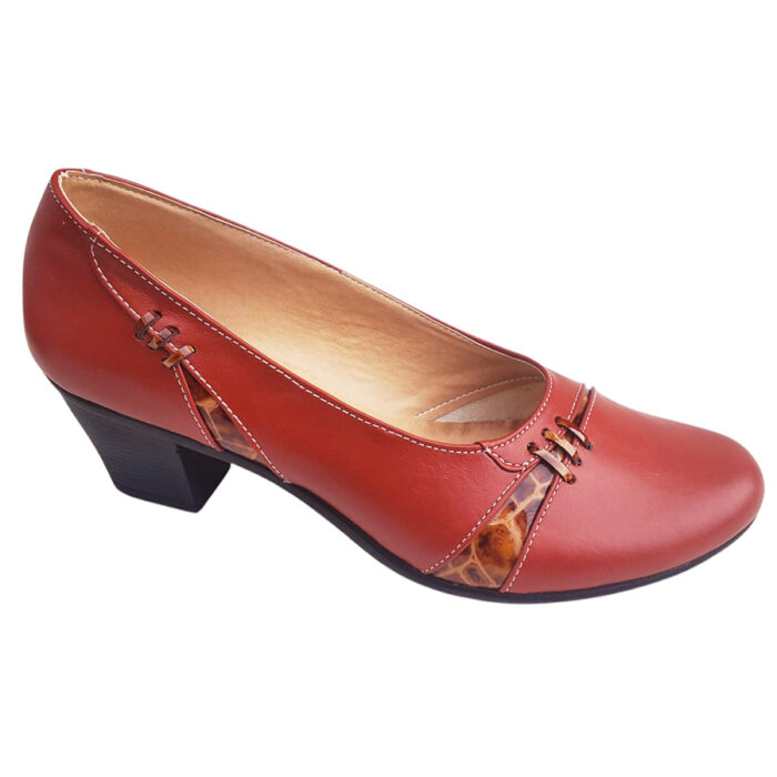 Pantofi dama rosii cu toc din piele naturala marimi intre 35 si 41 - imagine 2