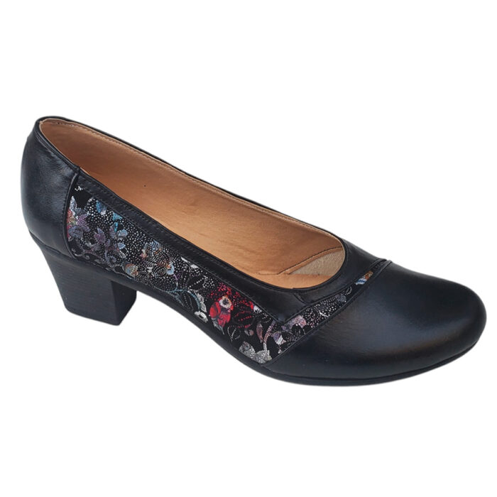 Pantofi dama cu toc din piele naturala neagra marimi intre 35 si 41 - imagine 2