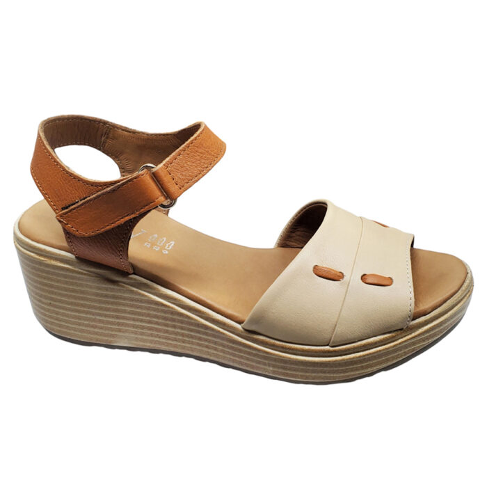 Sandale dama SCV cu platforma bej din piele naturala intre 36 si 40 - imagine 2
