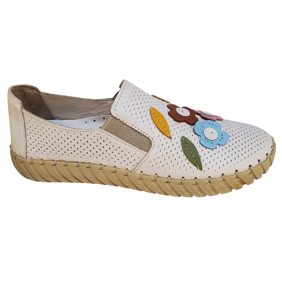 pantofi-dama-bioflex-confort-din-piele-naturala-perforata-crem-intre-36-si-40 Pantofi dama BioFlex Confort din piele naturala perforata crem intre 36 si 40 - imagine 1