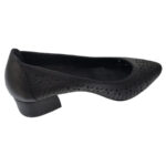 Pantofi dama negri din piele naturala perforata laser cu toc aplicat Dogati intre 36 si 40 - imagine 3