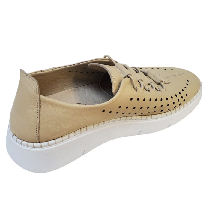Pantofi dama lati bej de primavara-vara din piele naturala perforata intre 36 si 40 - imagine 3