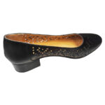 Pantofi dama negri cu toc mic din piele naturala perforata intre 35 si 41 - imagine 3