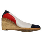 Pantofi dama bleumarin-crem-rosu cu platforma din piele naturala marimi intre 34 si 41 - imagine 4