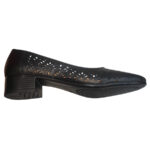 Pantofi dama negri cu toc mic din piele naturala perforata intre 35 si 41 - imagine 4
