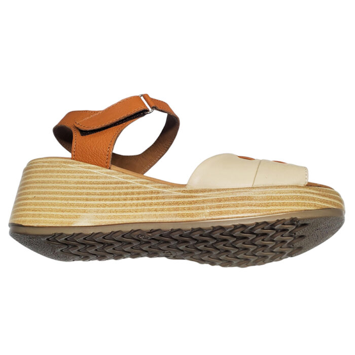 Sandale dama SCV cu platforma bej din piele naturala intre 36 si 40 - imagine 4
