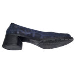Pantofi dama cu toc gros din piele naturala perforata bleumarin intre 36 si 40 - imagine 4