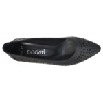 Pantofi dama negri din piele naturala perforata laser cu toc aplicat Dogati intre 36 si 40 - imagine 5