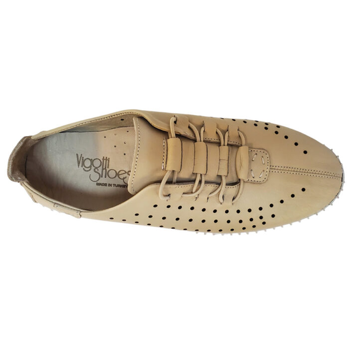 Pantofi dama lati bej de primavara-vara din piele naturala perforata intre 36 si 40 - imagine 5