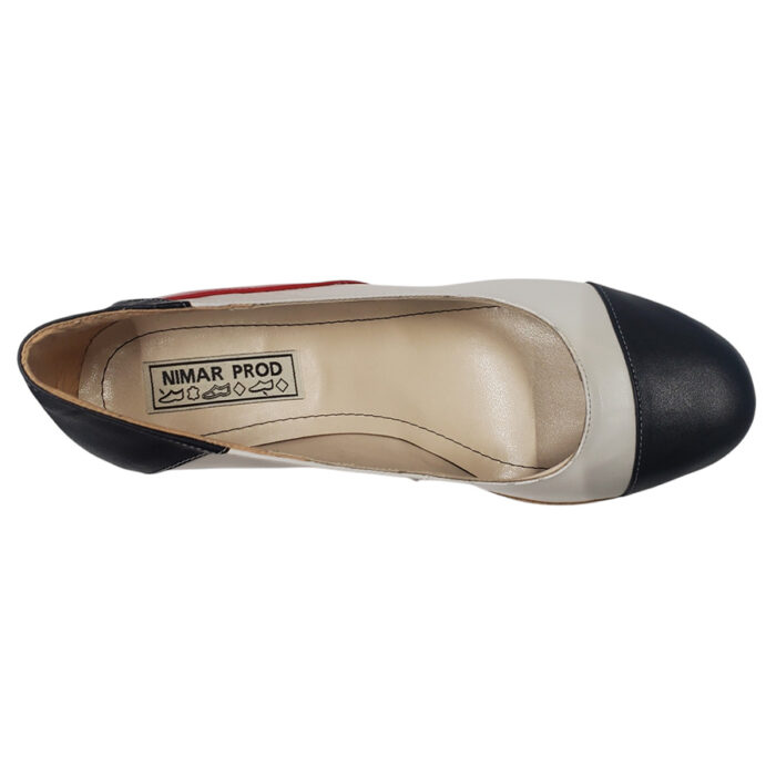 Pantofi dama bleumarin-crem-rosu cu platforma din piele naturala marimi intre 34 si 41 - imagine 5