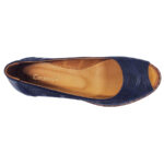 Pantofi dama cu toc gros din piele naturala perforata bleumarin intre 36 si 40 - imagine 5
